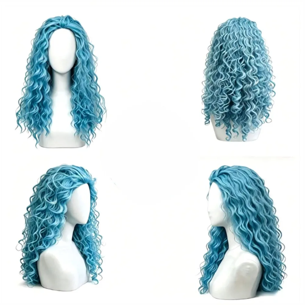 2026 Red Blue Long Curly Synth - Women'S Red Accessories recension och pris