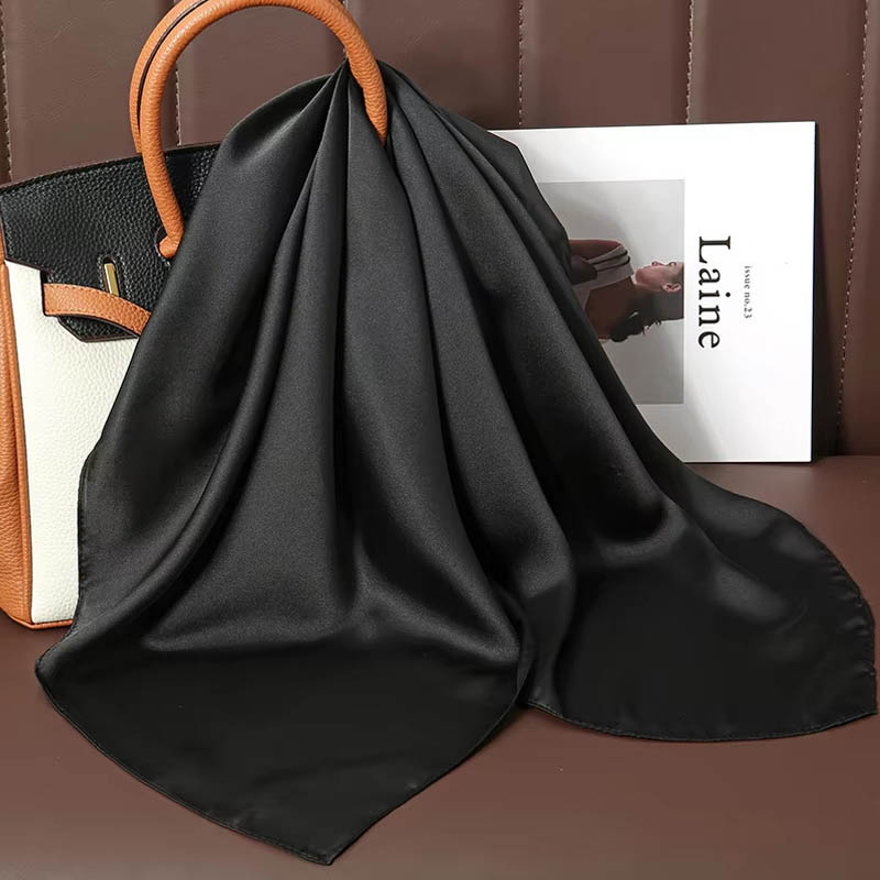 Luxury Solid Color Silk Square - Silk Scarf Square recension och pris